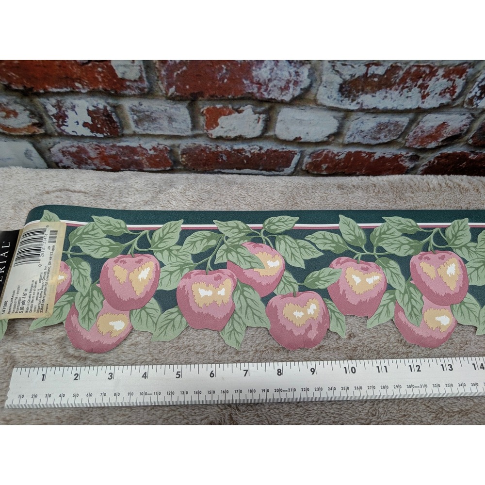 Vintage Imperial Apple Wallpaper Border Mauve Green Cottagecore 2 Rolls 147908